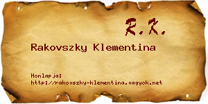 Rakovszky Klementina névjegykártya